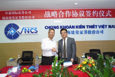 CHỨNG KHOÁN KIẾN THIẾT VIỆT NAM KÝ HỢP ĐỒNG PHÁT TRIỂN KHÁCH HÀNG VỚI CÔNG TY CHỨNG KHOÁN QUỐC TẾ ZHONGTAI TRUNG QUỐC