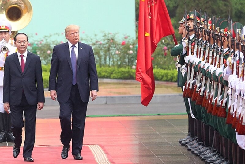 越南国家主席陈大光与美国总统特朗普举行会谈