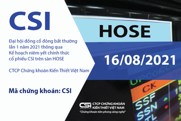 CSI THÔNG QUA TỜ TRÌNH KẾ HOẠCH NIÊM YẾT CHÍNH THỨC CỔ PHIẾU TRÊN SÀN HOSE