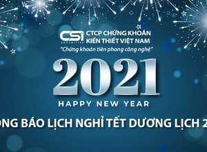 THÔNG BÁO NGHỈ TẾT DƯƠNG LỊCH 01/01/2021