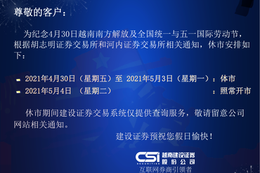 国际劳动节休市通知