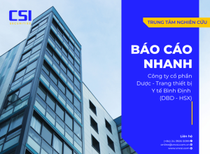 Báo cáo nhanh CTCP Dược - Trang thiết bị Y tế Bình Định (DBD - HSX)