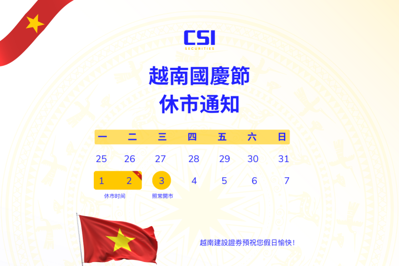 越南國慶節休市通知